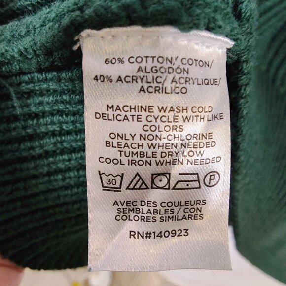 Loft Women's Large Green Ribbed Collared Sweater - Picture 7 of 10